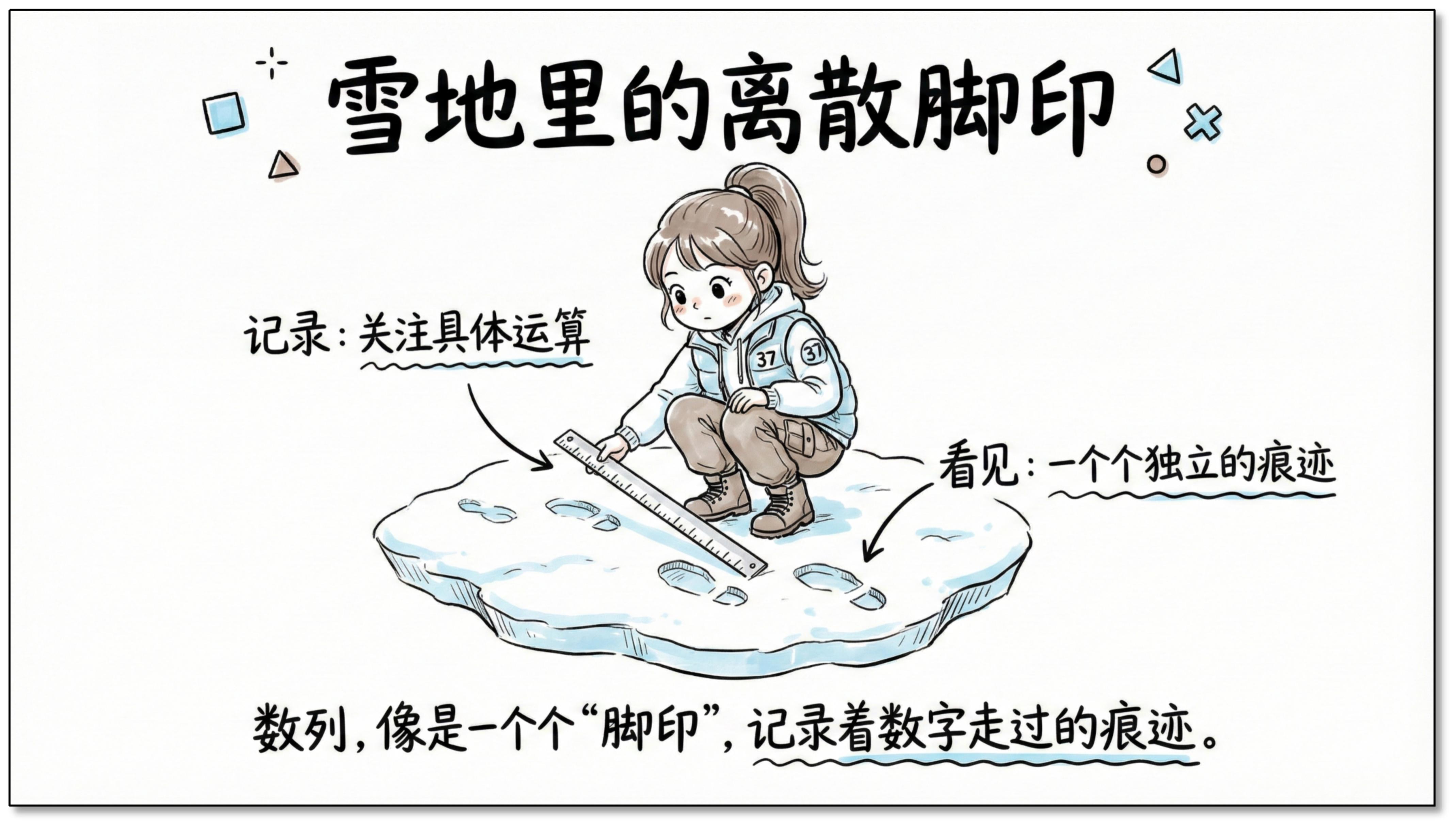 雪地里的离散脚印：数列像是一个个